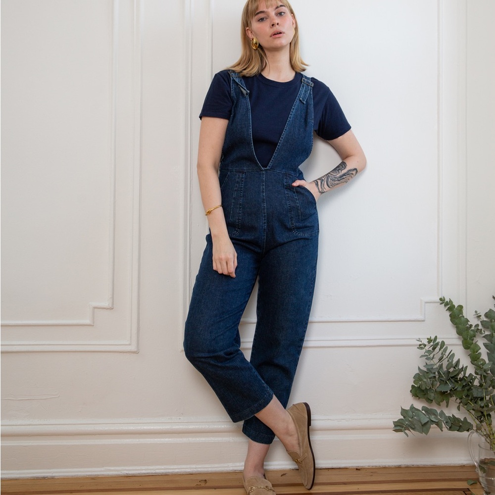 Loup - RHODA BUCKLE STRAP COVERALLS - DARK INDIGO Size Small